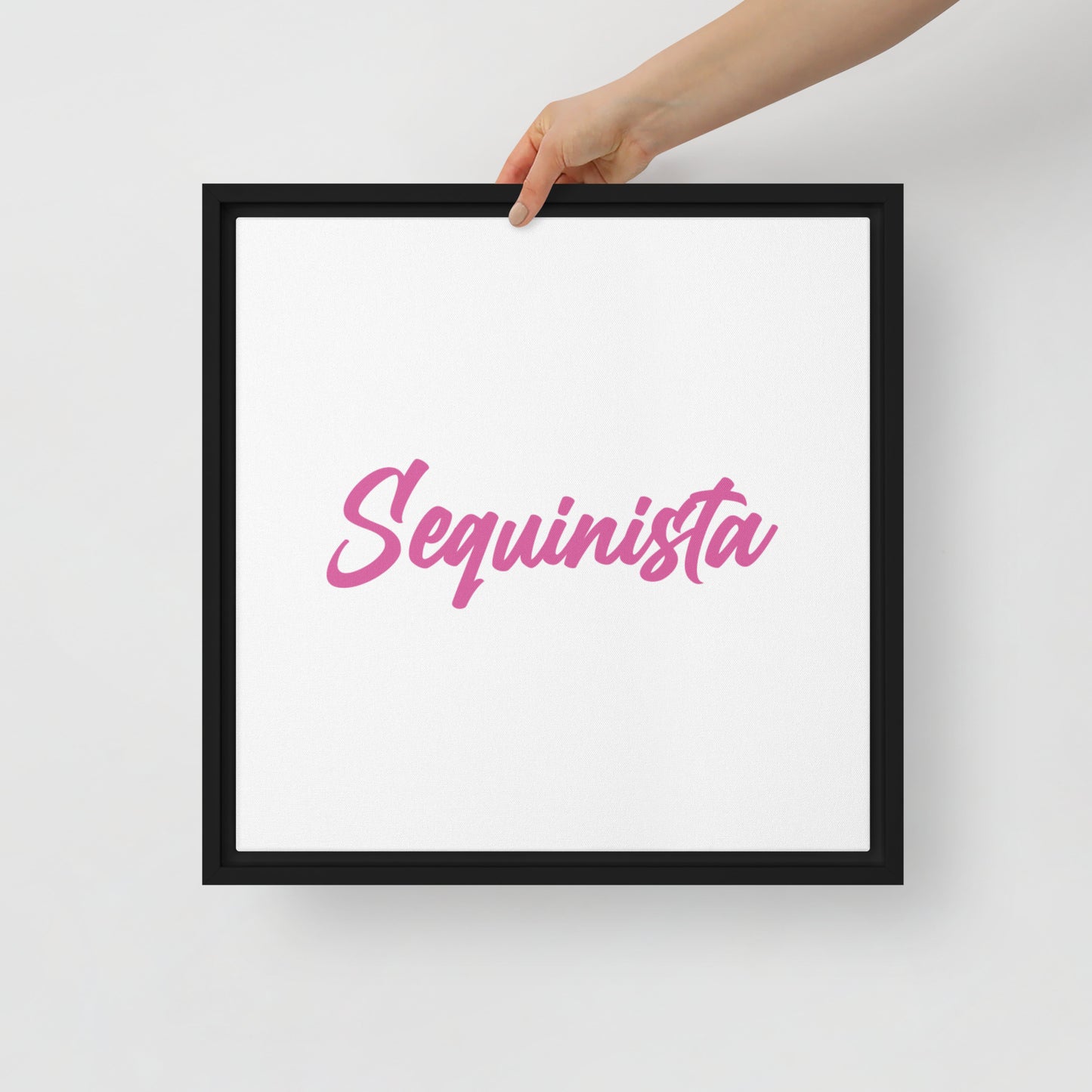Sequinista framed canvas